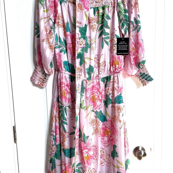 Boston Proper Pink Floral Off-Shoulder Top - Picture 8 of 12